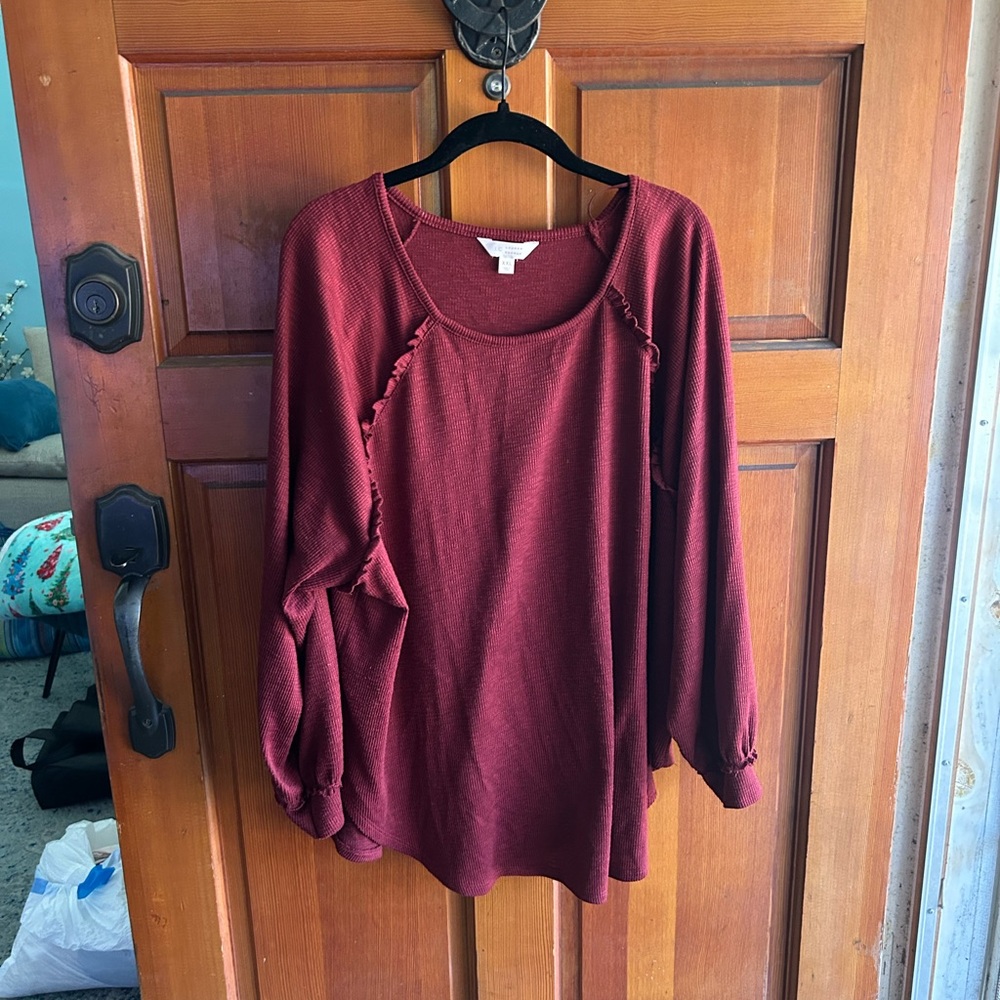 LC Lauren Conrad Burgundy Blouse